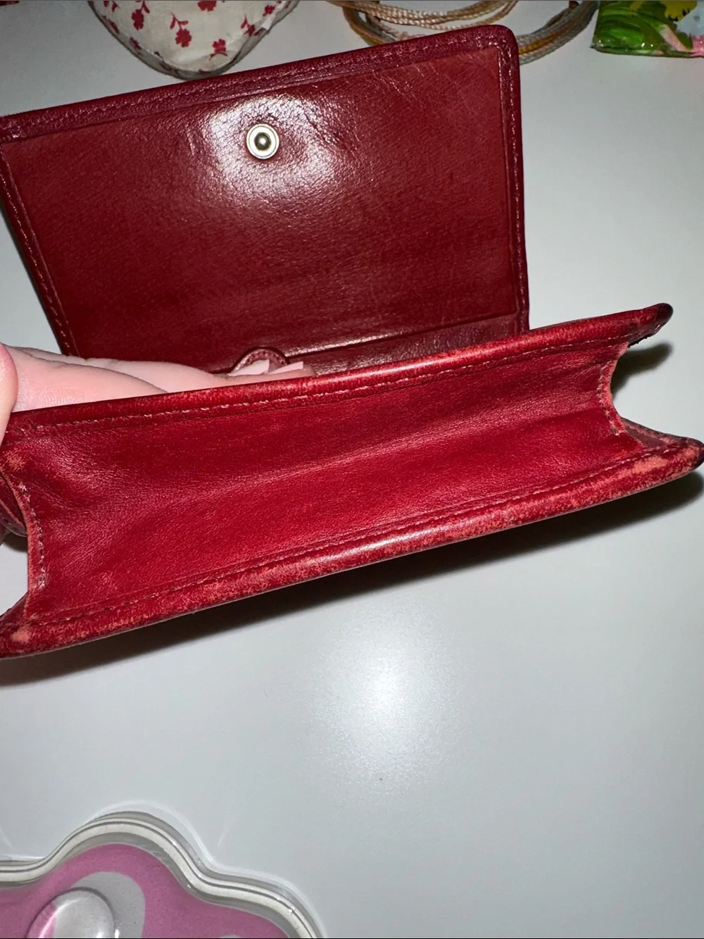 VINTAGE Coach Red Bedford Leather Compact Wallet